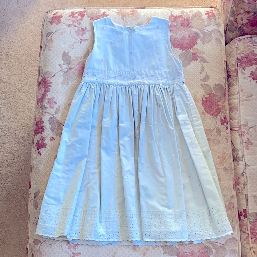 Embroidered pale green 6x dress